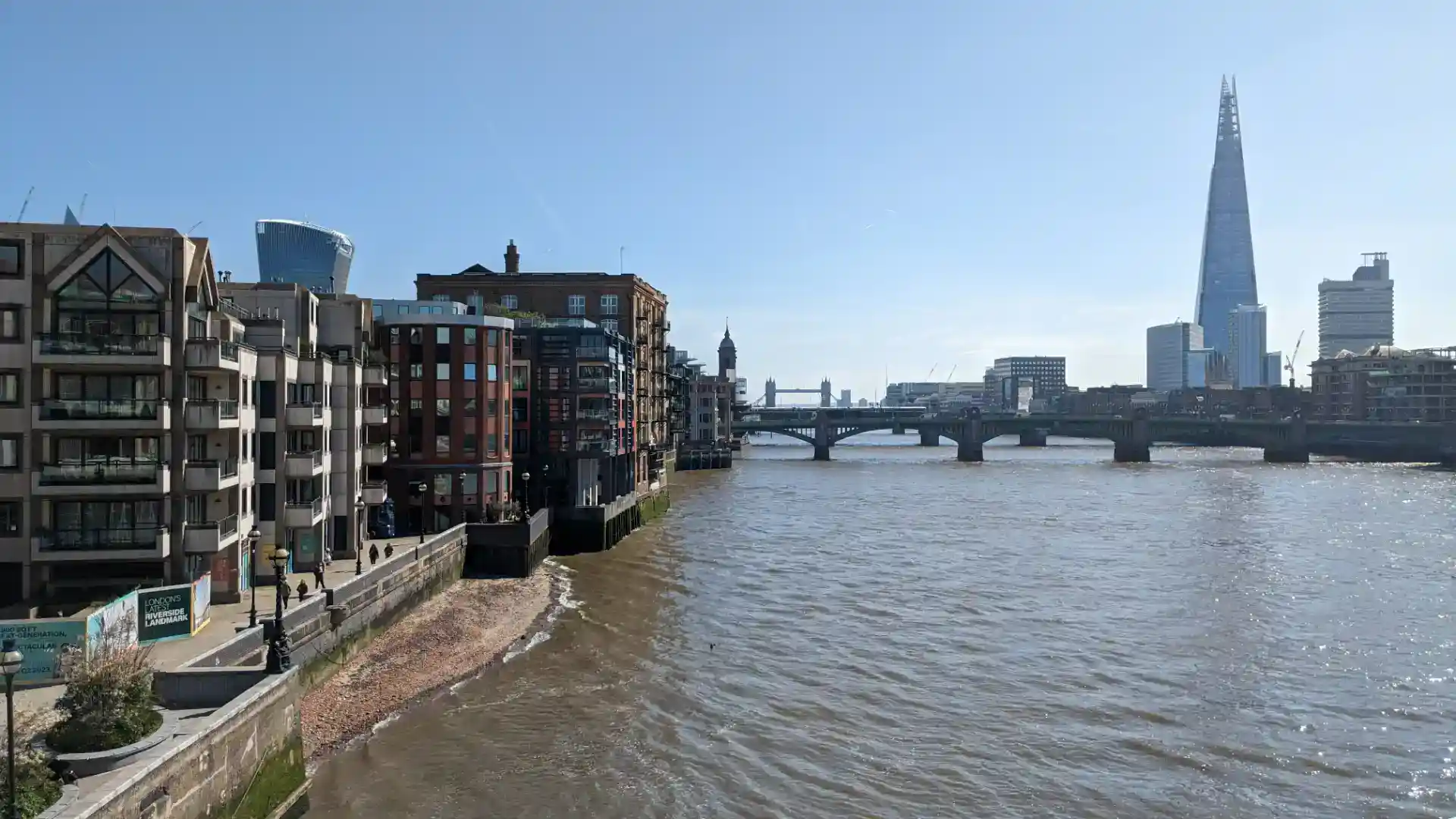 The Shard and City of London Skyline over the River Thames